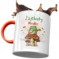 Kubek Pomarańczowy Dla Modera Żajebisty Moder Z Nadrukiem Ze Zdjęciem