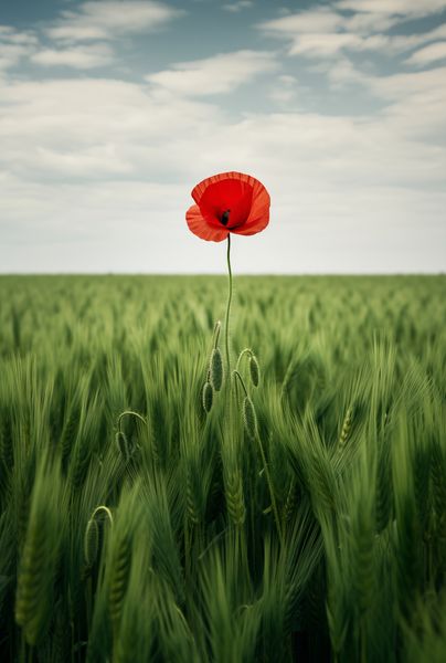 Plakat 68x101cm Samotny Mak na Polu zdjęcie 1