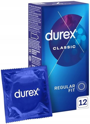 DUREX prezerwatywy CLASSIC Klasyczne Nawilżane 12 sztuk Komfortowe na Arena.pl