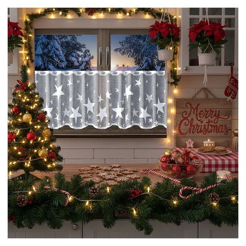 Firanka Gwiazdki wys 40 cm DomoweTekstylia | WN628G 060 | Boże Narodzenie na Arena.pl