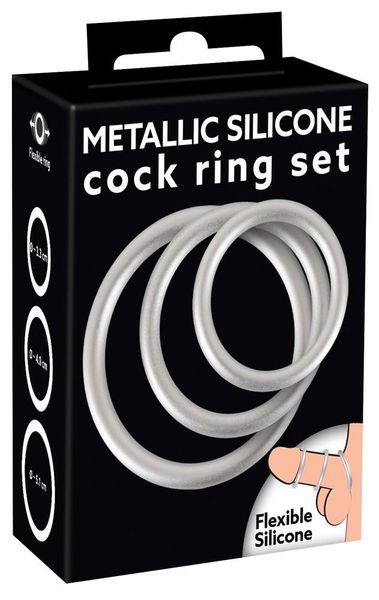 Metallic Silicone Cock Ring Se zdjęcie 2