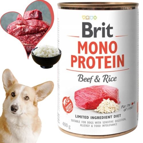 mokra karma dla psa brit mono protein beef & rice 400g wołowina z ryżem na Arena.pl