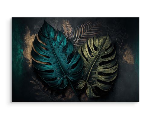 Obraz Canvas Do Jadalni ABSTRAKCJA Liście Monstera 70cm x 50cm na Arena.pl