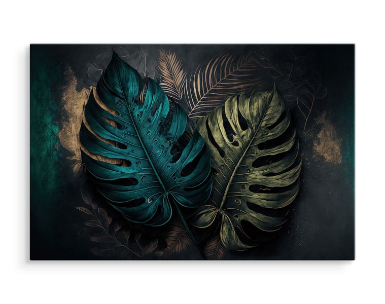 Obraz Canvas Do Jadalni ABSTRAKCJA Liście Monstera 70cm x 50cm zdjęcie 3