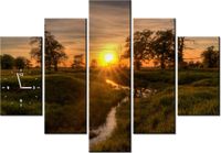 105CM 150CM ZEGAR 5 ELEM ODPOCZYNEK STRUMIENIEM DRUK OBRAZ