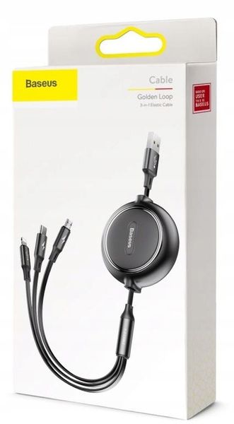 Kabel Zwijany USB 3 w 1 Lightning do iPhone Micro USB, USB-C 1,2m zdjęcie 3