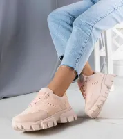 Różowe sneakersy na masywnej podeszwie Inez 39
