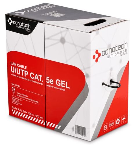 Kabel sieciowy U/UTP LAN kat. 5e GEL Conotech na metry na Arena.pl