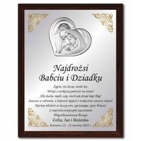 PREZENT dla BABCI DZIADKA UPOMINEK DZIEŃ OBRAZ SREBRNY PAMIĄTKA z Dedykacją