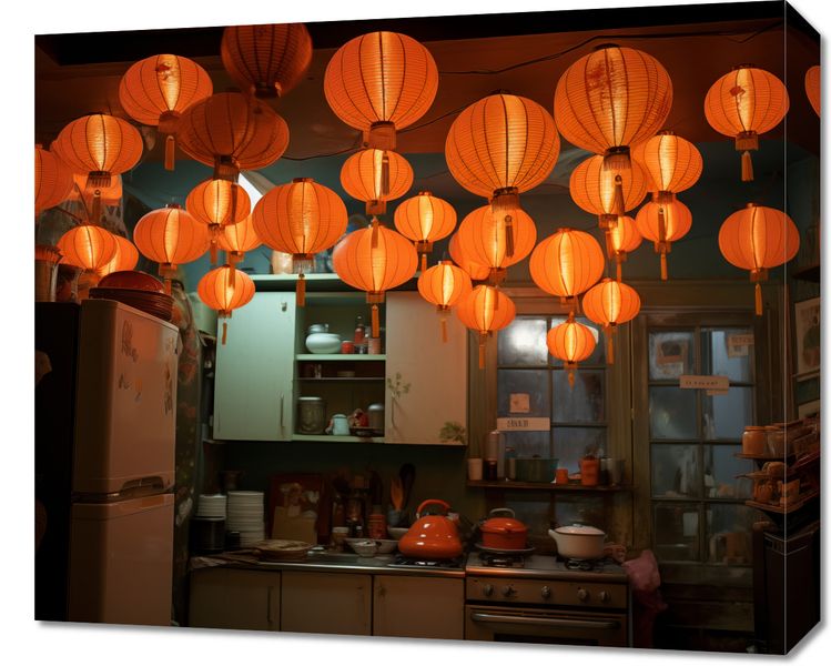 Obraz 60x50cm W Blasku Lampionów zdjęcie 1
