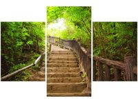 90X60CM OBRAZ SCHODAMI GÓRĘ TRZY OBRAZY