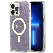 Etui Guess 4G MagSafe na iPhone 14 Pro Max - purpurowe