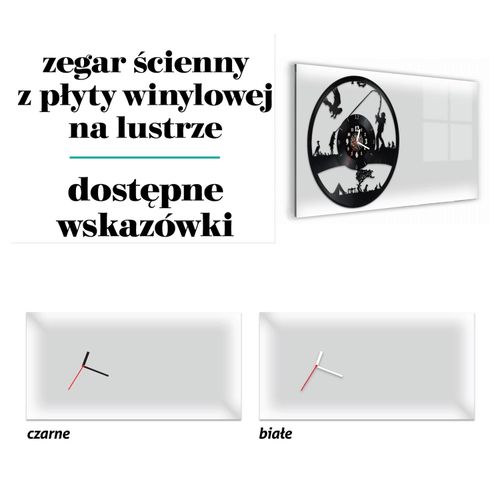 Zegar Ścienny z płyty winylowej na lustrze HOBBY 23 wzory 59x29cm na Arena.pl