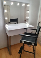 Toaletka wysoka z lustrem, stanowisko do makijażu, makeupu, wizażu