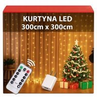 KURTYNA ŚWIETLNA 300 LED 3X3M Z OSZCZĘDNOŚCIĄ ENERGII CIEPŁY BIAŁY