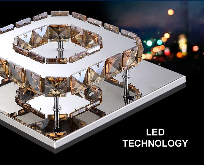 Lampa Meteor panel plafon Kinkiet kryształki LED 12W  20x20cm na Arena.pl