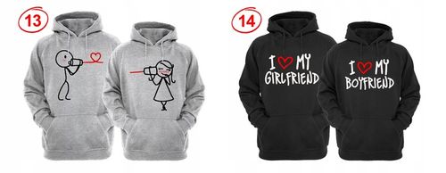 ZESTAW DWÓCH BLUZ Z KAPTUREM DLA ZAKOCHANYCH PAR na Arena.pl