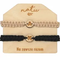 Bransoletki dla pary WALENTYNKI GRAWER Literki Inicjały prezent na Święta