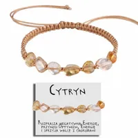 BRANSOLETKA DAMSKA MAKRAMA KAMIEŃ NATURALNY CYTRYN