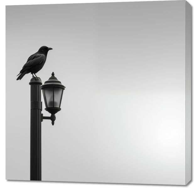 Obraz 90x90cm Samotny Postój Kruka zdjęcie 1