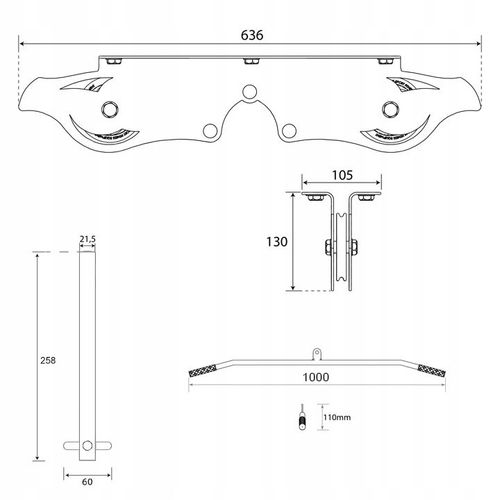 Wyciąg treningowy atlas górny+drążek do ćwiczeń sufitowy 120KG KSH013 na Arena.pl