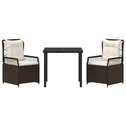 Zestaw do jadalni w ogrodzie 3 pcs Brązowy polirattan na Arena.pl