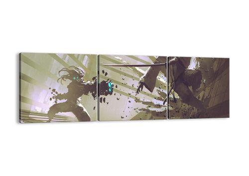 Obraz Na Płótnie - Roboty Walka - 150X50 Cm - Ca150X50-2912 na Arena.pl