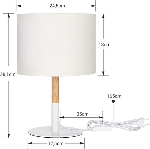 Lampka Nocna Z Drewna Z Lnianym Abażurem E27 na Arena.pl