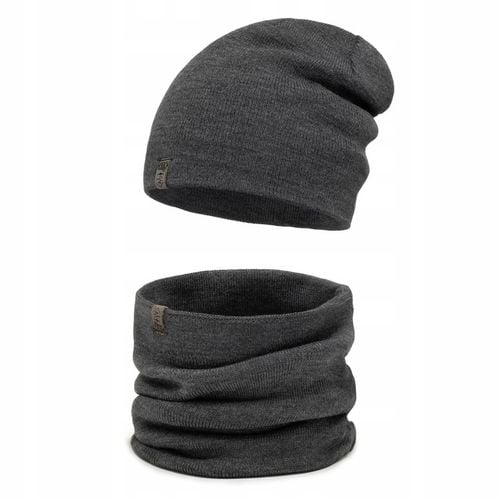 MODNY ciepły KOMPLET MĘSKI CZAPKA + KOMIN TUBA na jesień i zimę kolor M2 na Arena.pl