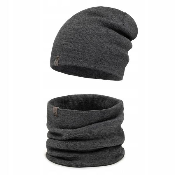 MODNY ciepły KOMPLET MĘSKI CZAPKA + KOMIN TUBA na jesień i zimę kolor M2 zdjęcie 2