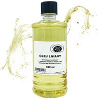 Olej lniany rafinowany ROMAN SZMAL medium do farb olejnych POŁYSK 500ml