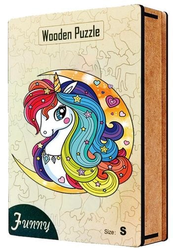 Puzzle Klocki Drewniane Edukacyjne dla Dorosłych Jednorożec Unikalne Wzory na Arena.pl
