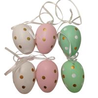 Jajka zawieszki mix kolor kropki 6 szt