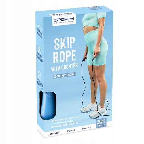 Skakanka z licznikiem skoków i kalorii COUNT ROPE z regulowaną linką SPOKEY na Arena.pl