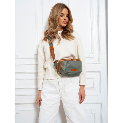 nerka damska z nylonu i skóry ekologicznej w zielono-brązowym kolorze na Arena.pl