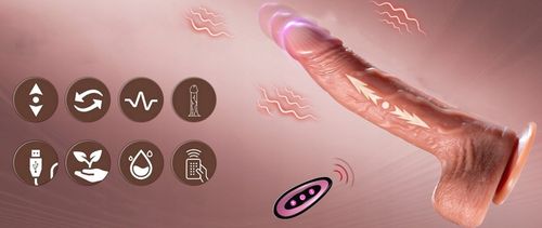 Realistyczne dildo z funkcjami ciągu, wibracji i ogrzewania, 4.5cm na Arena.pl