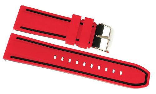 Pasek silikonowy CZERWONO-CZARNY U14-20-3 na Arena.pl