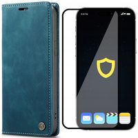 ETUI Z KLAPKĄ DO IPHONE 14 PRO MAX SKÓRZANE PORTFEL CASE POKROWIEC + SZKŁO