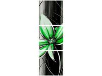 90X30CM KWIATY ZIELONO TRÓJ OBRAZ DRUK