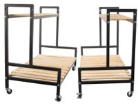 REGAŁ NA KWIATY NA KÓKACH DWUPOZIOMOWY PÓŁKA NA KÓŁKACH TARAS