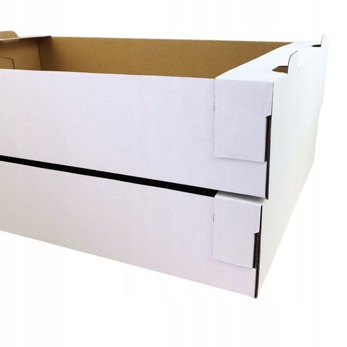 Tacka na ciasto biała 60x40x10 cm pudełko opakowanie karton na babeczki na Arena.pl