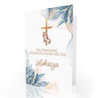 Kartka koperta na pieniądze z życzeniami Pamiątka Komunii dla chłopca