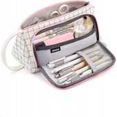 duży piórnik wielofunkcyjny saszetka kratka pr05