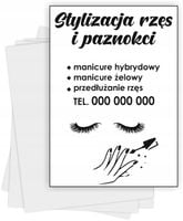 ulotki A6 reklamowe firmowe 100 szt różne wzory stylizacja rzęs paznokci