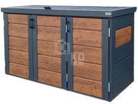 Zabudowa koszy na śmieci wiata obudowa kubłów 177x65x110 cm 3x120L TKD345