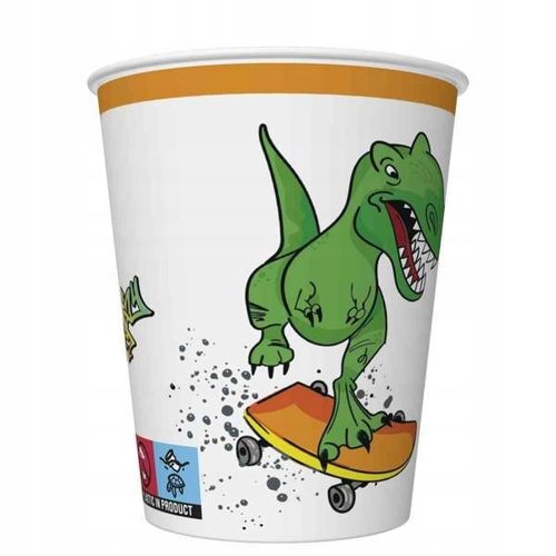 KUBKI KUBECZKI PAPIEROWE Crazy Dino Szalony Dinozaur 250ml 8szt. na Arena.pl