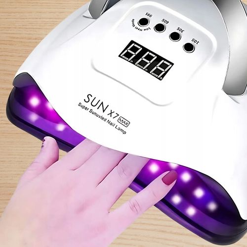 LAMPA UV DO PAZNOKCI LED 180W DO HYBRYD ŻELI MOCNA SUN X7 MAX BIAŁA LCD na Arena.pl