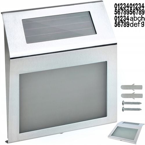 PODŚWIETLANY NUMER DOMU TABLICZKA LAMPA LED SOLARNA CZUJNIK STAL na Arena.pl