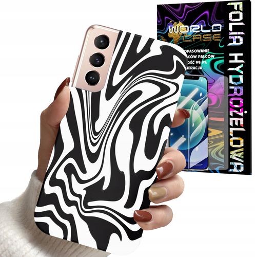 ETUI DO SAMSUNG S21 - ABSTRAKCJA ZEBRA MODNE WZORY DLA KOBIET + FOLIA na Arena.pl