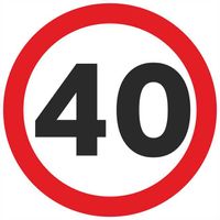 Naklejka OGRANICZENIE PRĘDKOŚCI 40 km/h śr. 18 cm